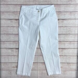 Tommy Bahama Live the Island Life White Chino Cropped Pants/Capri Size 8